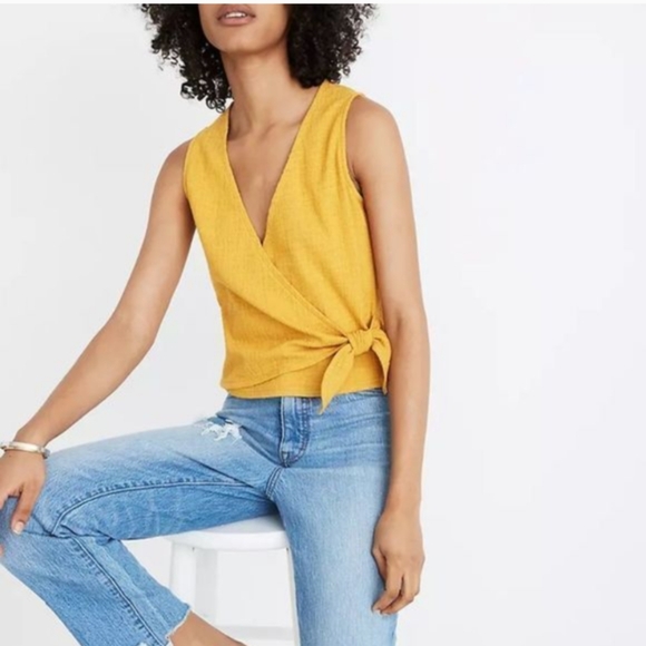 Madewell Texture & Thread Wrap Tie Tank Top - Picture 4 of 4